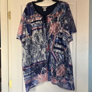 Catherines Patterned Top Size 4X
